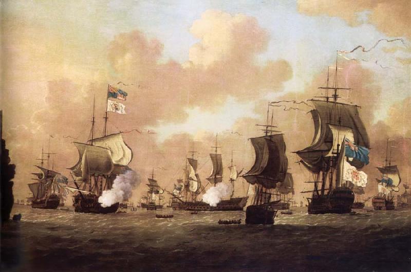Monamy, Peter The Surrender of the Spanish Fleet to the British at Havana France oil painting art